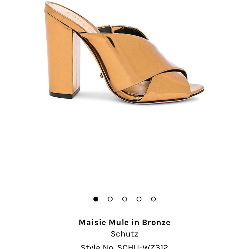 Schutz metallic bronze gold “Maisie “ mule